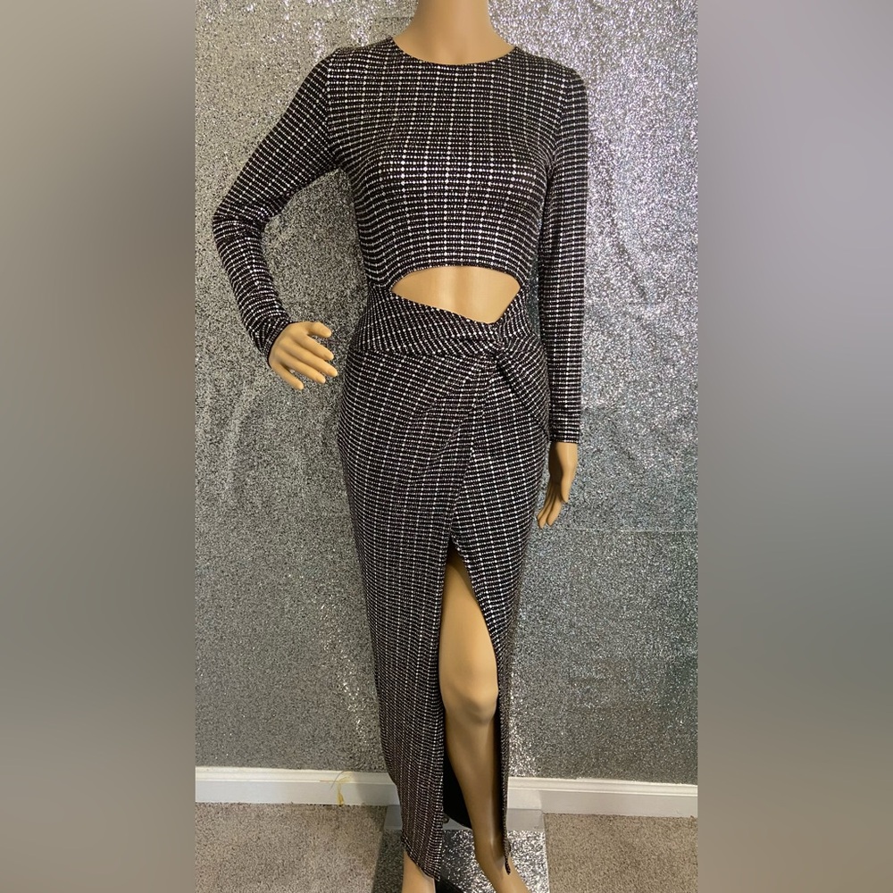 Metallic Print Gown